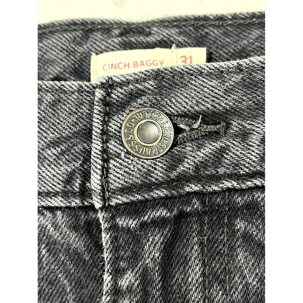 Levi Strauss & Co Cinch Baggy Jeans Womens 31x31 Black High Rise Straight Leg - Picture 6 of 16